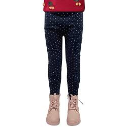 Amur Leopard Kinder Mädchen Leggings Thermoleggings für Herbst Winter Gefütterte Leggins Warm Hose Thermohose, Dunkelblau B, 150 cm von Amur Leopard