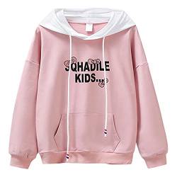 Amur Leopard Kinder Mädchen Sweatshirts mit Kapuze Frühling und Herbst Hoodie Pullover Langärmelige Kapuzenjacke, Rosa, 152-158 (Etikettgröße: 160) von Amur Leopard