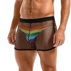 Amy Coulee Herren Fischnetz Boxershorts Sexy Netz Unterwäsche (Schwarz, XL) von Amy Coulee