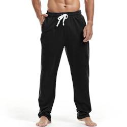 Amy Coulee Jogginghose Herren Baumwolle Sporthose (Schwarz, 2XL) von Amy Coulee