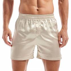 Amy Coulee Satin Schlafshorts Herren Nachtwäsche Boxershorts (Champagner, XL) von Amy Coulee