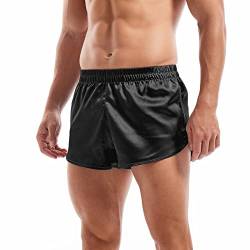 Amy Coulee Satin boxershorts herren pyjamahose kurz (Schwarz, XL) von Amy Coulee