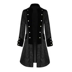 AmyGline Herren Frack Mantel Steampunk Gothic Jacke Vintage Gehrock Uniform Viktorianische Cosplay Kostüm Smoking Jacke Punk Mittelalter Kleidung Lange Uniformkleid von AmyGline