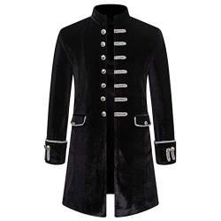 AmyGline Herren Mantel Frack Jacke Steampunk Gothic Gehrock Uniform Smoking Kostüm Party Oberbekleidung Abendkleid Anzug Sakkos Retro Mäntel Männer von AmyGline