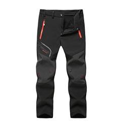 AmyGline Herren Wanderhose Wasserdicht Softshellhose Outdoorhose Winddicht Warm Gefüttert Winter Skihose Snowhose Trekkinghose Berghose Schnell Trockene Sweatpants von AmyGline