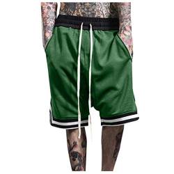 AmyGline Hosen Herren Shorts Neu-Männer CasualMode Lose Schnell Trocknend Outdoor Sports Shorts Joggen Fitness Basketball Shorts Kurze Hose Freizeithose Sweatpants Strandshorts (Grün-B, 2XL) von AmyGline