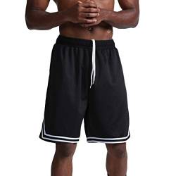 AmyGline Hosen Herren Shorts Neu-Männer CasualMode Lose Schnell Trocknend Outdoor Sports Shorts Joggen Fitness Basketball Shorts Kurze Hose Freizeithose Sweatpants Strandshorts , Schwarz , L von AmyGline