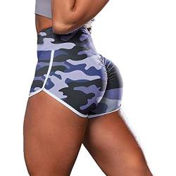 AmyGline Shorts Damen Gym Yoga Fitness Shorts Kurze Hose Leggings Camouflage Tie-Dye Druck High Waist Hip Lift Kurz Hosen Sport Leggins Sporthose Yogahose Hotpants Laufshorts Sweatshorts von AmyGline