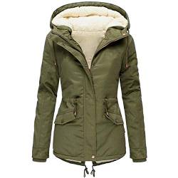 AmyGline Winterjacke Damen Winter Jacke Parka Mantel mit Kapuze Teddyfell Gefüttert Daunenjacke Wintermentel von AmyGline