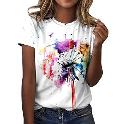 Damen T-Shirt Kurzarm Oberteile Sommer Tshirt mit Aufdruck Spruch Lustig Motiv Rundhals Lässig Sport Bluse Kurzarmshirt Basic Graphic Tee Tops T-Shirts für Damen Teenager Mädchen von AmyGline