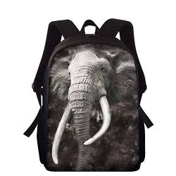3D Elefant Rucksack Kinder Jungen Schultaschen Casual Reise Daypack, elefant, 38,1 cm, Schulrucksack von Amzbeauty