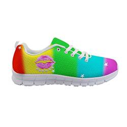 Amzbeauty Damen Fashion Regenbogen Turnschuhe Leichte Gym Walking Schuhe, Rainbow 01, 40 EU von Amzbeauty