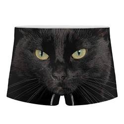 Amzbeauty Herren-Boxershorts, cool, weich, leicht, langlebig, atmungsaktiv und bequem, lustiges Tier-Design, Größen XS, S, M, L, XL, XXL, XXXL Gr. L, schwarze katze von Amzbeauty