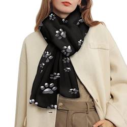 Damen Winter Warm Scarf Cute Graphic Gestrickte Schals Männer Outdoor Ski Chic Schals Weicher Leichter Schal Form Arbeit, Graue Pfote C, M von Amzbeauty