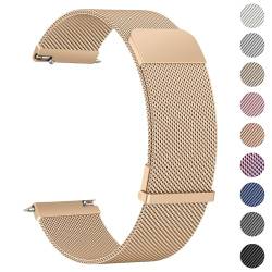 Amzpas 22 mm Schnellverschluss-Armbänder für Fossil Herren Gen 6/Fossil 5E 44 mm/Fossil Gen 5 LTE/Fossil Gen 5 Carlyle/Fossil Sport 43 mm Smartwatch, Ersatz-Milanaise-Uhrenarmband, 22 mm, Roségold von Amzpas