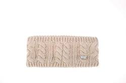 AnJuHoPa Damen Strick Stirnband - Winter Haarband mit Ohrwärmer - Gestricktes Cable Knit - Weich gefüttert mit Fleece - Beige von AnJuHoPa