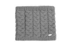 AnJuHoPa Snood Winter Frauen Zopfmuster Schal gestrickt Halswärmer Thermal Fleece gefüttert Klassischen Stil 02Grau von AnJuHoPa