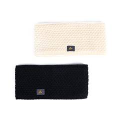 AnJuHoPa Stirnband Kopfband Ohrenwärmer Haarband mit Innenfutter aus fleece für Damen und Herren ((Flat) Black and White) von AnJuHoPa