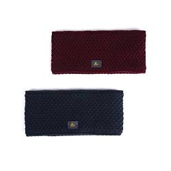 AnJuHoPa Stirnband Kopfband Ohrenwärmer Haarband mit Innenfutter aus fleece für Damen und Herren ((Flat) Winered and Navy) von AnJuHoPa