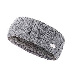 AnJuHoPa Strick Stirnband cabel Knit Kopfband Ohrenschutz Haarband mit langem Fleece Futter für kalte Wintertage Hellgrau von AnJuHoPa