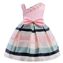 AnKoee Mädchen Kleid Prinzessin Kleid Partykleid Mädchen Kinder Festlich Hochzeits Blumenmädchen (Rosa, 110cm/4-5 Jahre) von AnKoee