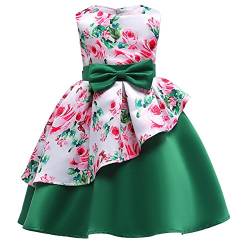 AnKoee Mädchen Kleider Prinzessin Kleid Sommer Mädchen Kleid Hochzeit Partykleid Kinderkleidung Bowknot Kleid Abendkleid Cocktailkleid (Grün, 100cm/3-4 Jahre) von AnKoee