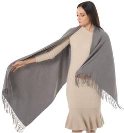 AnWILL Damen Schal Winter Schals für Damen Winterschal Hellgrau Damenschal Frauen Herbstschal Warm Grau Langer Herbst Schaltuch Warme Deckenschal Stola Wärme XL XXL von AnWILL