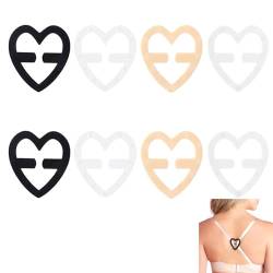 8 Stück BH Träger Clip, Damen BH Träger Halter BH Clips für BH Träger,Unsichtbar BH Träger Clip für Damen BH Klammer Rücken (Transparent, Teint, Weiß, Schwarz) von AnaTI