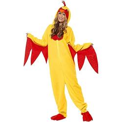 Herren Damen Frosch Kostüm Tier Neuheit Verkleidung Offener Stück Kapuze Overall Halloween Cosplay Party Kostüm Erwachsene Outfits, gelb, 38 von Anaike