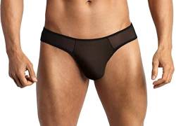 Anais for Men Herren String Tanga in schwarz aus transparentem Netzmaterial elastisch M von Anais for Men