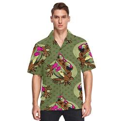 Anantty Herren Hawaii-Hemden Lustige Frosch Strand Shirts Button Down Kurzarm Casual Aloha Shirts Kurzarm, mehrfarbig, XXL von Anantty