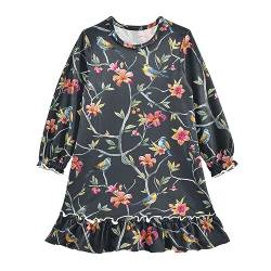 Anantty Mädchen Nachthemd Blumen Blume Baum Vogel Langarm Schlafanzug Kleider Nachtwäsche Nightdress Pyjamas von Anantty