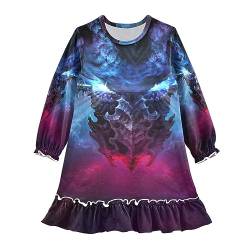 Anantty Mädchen Nachthemd Gothic Style Drachen Galaxis Langarm Schlafanzug Kleider Nachtwäsche Nightdress Pyjamas von Anantty