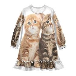 Anantty Mädchen Nachthemd Schön Britisch Kurzhaar Kätzchen Katze Langarm Schlafanzug Kleider Nachtwäsche Nightdress Pyjamas von Anantty