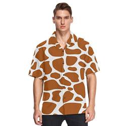 Herren Hawaii-Hemden Tier Giraffe Haut Druck Strand Shirts Button Down Kurzarm Casual Aloha Shirts Kurzarm, mehrfarbig, M von Anantty