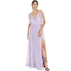Anaya with Love Damen Dress Maxi Short Sleeve Cami V Neckline Long Length Empire Waist, Moody Lilac,40 von Anaya with Love