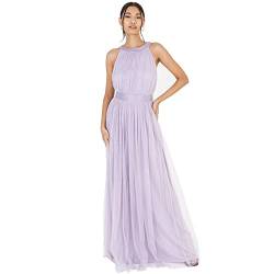 Anaya with Love Damen Ladies Maxi Dress for Women Halter Neck Long Sleeveless with Belt A Line Evening Gown Ball Prom Wedding Guest Bridesmaid Kleid, Dusty Lilac, 40 von Anaya with Love