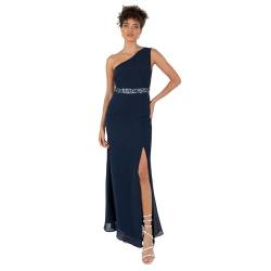 Anaya with Love Damen Women's Ladies Maxi Dress One Shoulder Sleeveless Sequin Embellished Split Slit A-line for Evening Party Prom Ball Gown Kleid, Navy Blue, von Anaya with Love