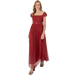 Anaya with Love Damen Womens Ladies Maxi Dress Bardot Off Shoulder with Belt Long Empire Waist for Wedding Guest Prom Evening Gown Bridesmaid Kleid, Garent, 48 von Anaya with Love