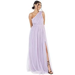 Anaya with Love Damen Womens Ladies Maxi One Cold Shoulder Dress with Slit Split Sleeveless Prom Wedding Guest Bridesmaid Ball Evening Gown Kleid, Dusty Lilac, 36 von Anaya with Love