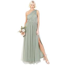 Anaya with Love Damen Womens Ladies Maxi One Cold Shoulder Dress with Slit Split Sleeveless Prom Wedding Guest Bridesmaid Ball Evening Gown Kleid, Forest Green, 34 von Anaya with Love