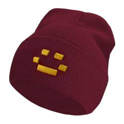 Niedliche Spiel Beanie Stickerei Warme Mütze Pullover Hut Strickmütze Hip Hop Hut Outdoor Cap für Jungen Mädchen, Rot/Ausflug, einfarbig (Getaway Solids), Einheitsgröße von Anbiove