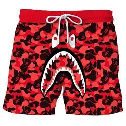 Shark Camo Unisex Hose Sport Hose Freizeit Shorts Strand Shorts Badehose, J, XX-Large von Anbiove