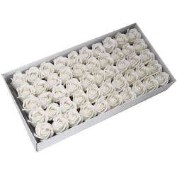 50 x Craft Soap Flowers - Med Rose - Weiß von Ancient Wisdom