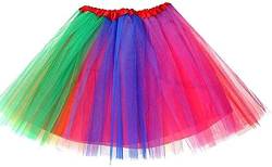 Ancokig Damen Tütü Rock Minirock 4 Lagen Petticoat Tanzkleid Dehnbaren Mini Skater Tutu Rock Erwachsene Ballettrock Tüllrock für Party Halloween Kostüme Tanzen (Rock in sechs Farben) von Ancokig