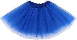 Ancokig Damen Tütü Rock Minirock 4 Lagen Petticoat Tanzkleid Dehnbaren Mini Skater Tutu Rock Erwachsene Ballettrock Tüllrock für Party Halloween Kostüme Tanzen (Saphir) von Ancokig