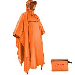 Andake Regenponcho, Herren Damen Unisex Regenjacke, Wasserdicht Winddicht knitterfrei wiederverwendbar Regenmantel von Andake