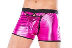 Herren Dessous Boxer-Shorts pink aus Wetlook Material mit Öffnung vorn und hinen Männer Shorts Unterwäsche Größe: L/XL von Andalea