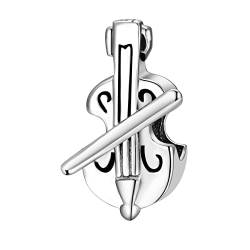 Andante-Stones 925 Sterling Silber Bead Charm * Geige * Element Kugel für European Beads + Organzasäckchen von Andante-Stones