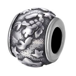 Andante-Stones Silber Bead Charm Sternzeichen Skorpion Element Kugel für European Beads + Organzasäckchen von Andante-Stones